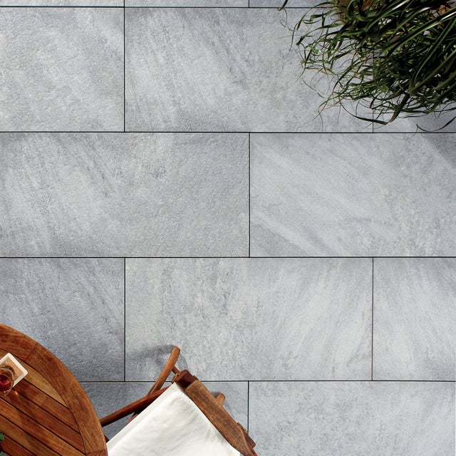 Dalle sol extérieur grès cérame Premium effet béton gris Milano l.50 x L.100 cm x Ep. 2 cm (lot de 1 m² soit 2 dalles) - RO'MA NATURE