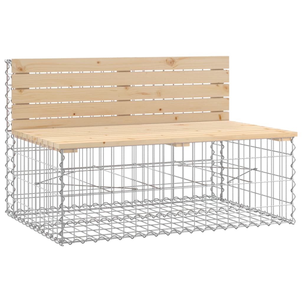 Banc de jardin design gabion 287x71x65,5 cm bois massif de pin vidaXL - 5