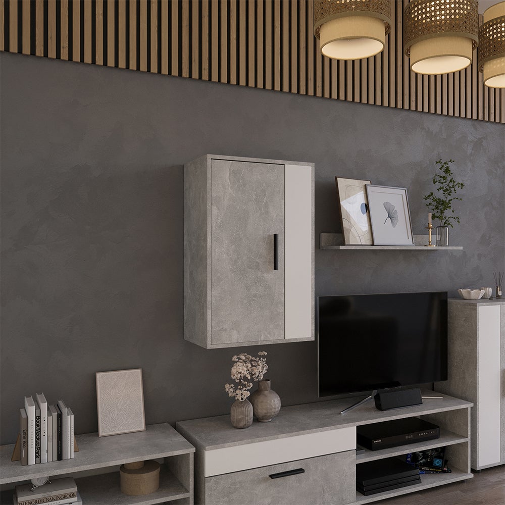 Vicco Armoire suspendue Berno, Béton/blanc, 50.1x78.4cm avec 2 compartiments - 3