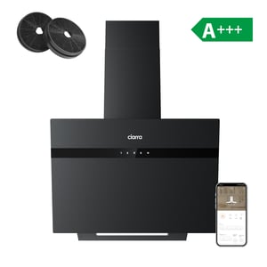 CIARRA Hotte Tactile 60cm APP Contrôle 650 m3/h 4 Classé A+++ Booster Fonction Verre Noir CD6736HG