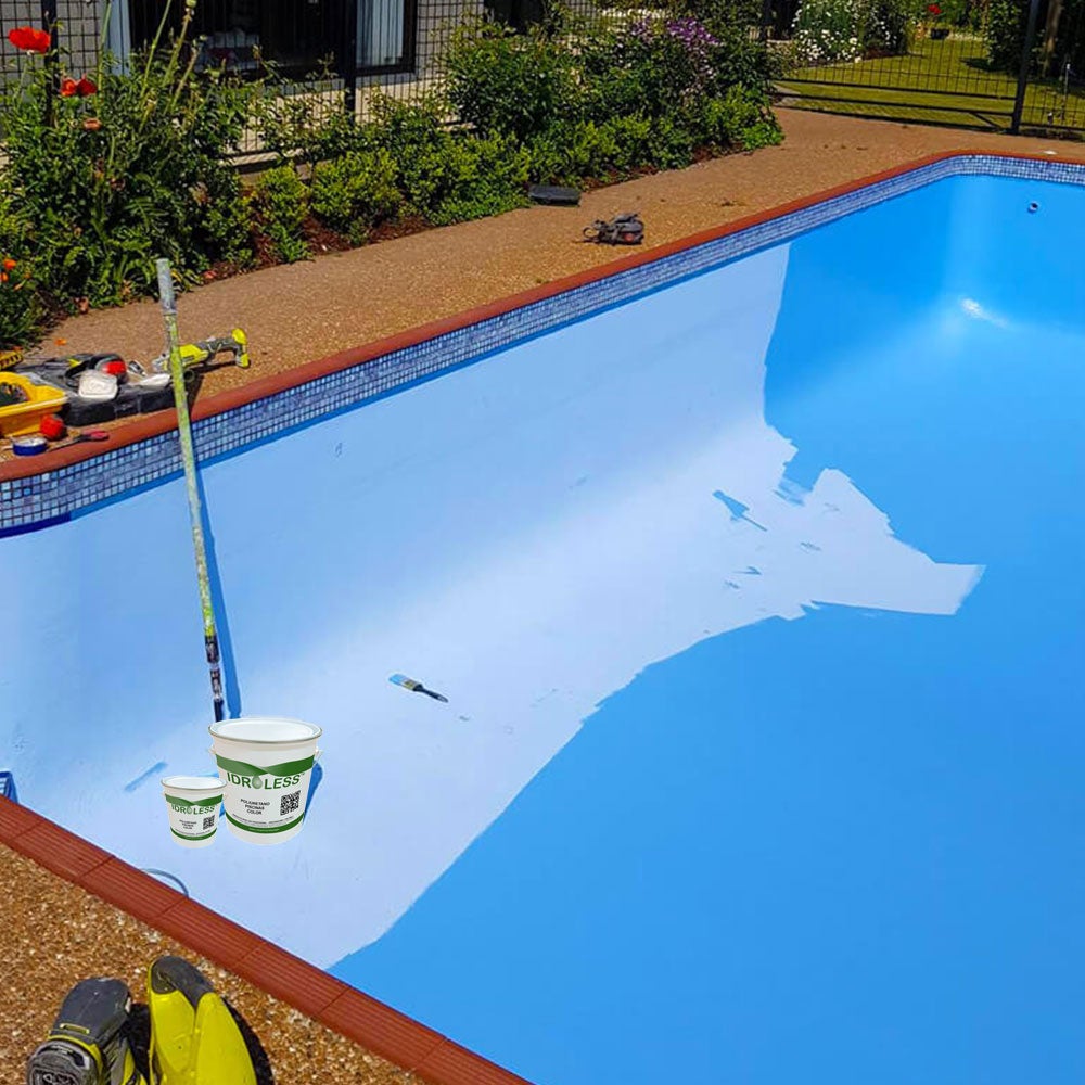 Peinture Polyuréthane pour Piscines (4+1kg) - (Nuancier RAL) - Peinture bi-composant, crée une couche imperméable dans la piscine, évite les fuites - 2