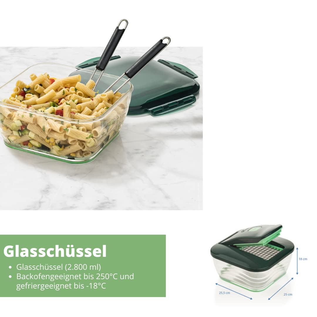 Genius Nicer Dicer Chef Deluxe XXL 37 pezzi con set di ciotole in vetro, tagliapatate e ciotola 3 in 1 - 4