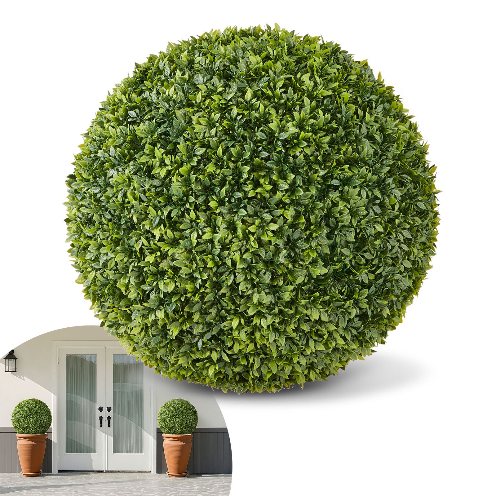 Sztuczne kule topiary VEVOR 58 cm PE zestaw dekoracyjny realistyczne krzewy ogrodowe balkon taras wejście zieleń bez pielęgnacji