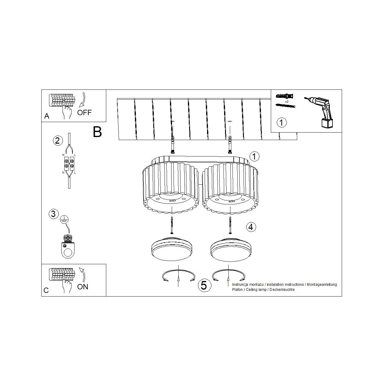 Reflektor sufitowy Spot AURA ultramaryna 2xGX53x10W wym: 8 x 21 x 10 cm IP20 Sollux Lighting - 9