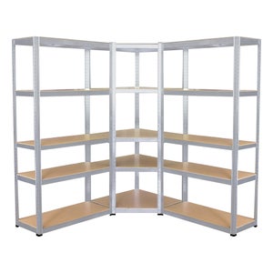 Lot De 4 étagères Métal XXL - 2.2m X 1.2m, 5 Plateaux - Charge Max 1325kg - Pour Garage, Atelier