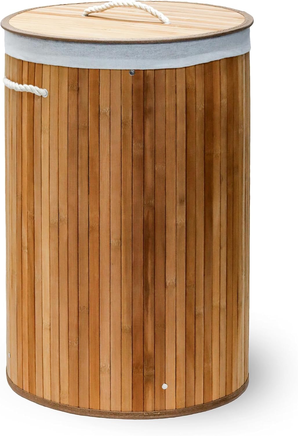 Panier à linge en bambou avec couvercle 150 l Massido