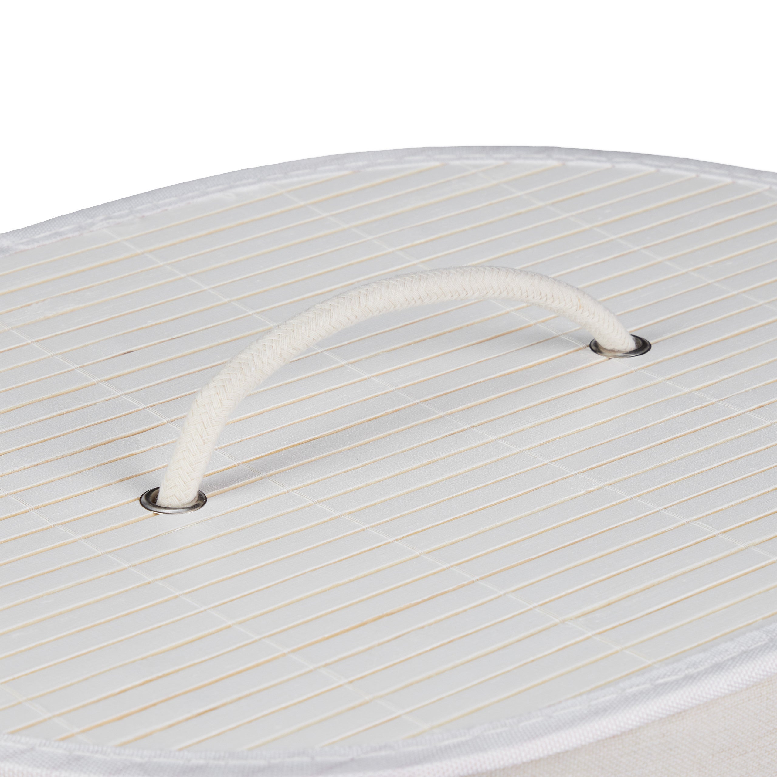 Panier à linge en bambou, ovale, 46 l, pliable, couvercle, bain et chambre ; 55x42x32 cm, choix de couleurs, Relaxdays - 9