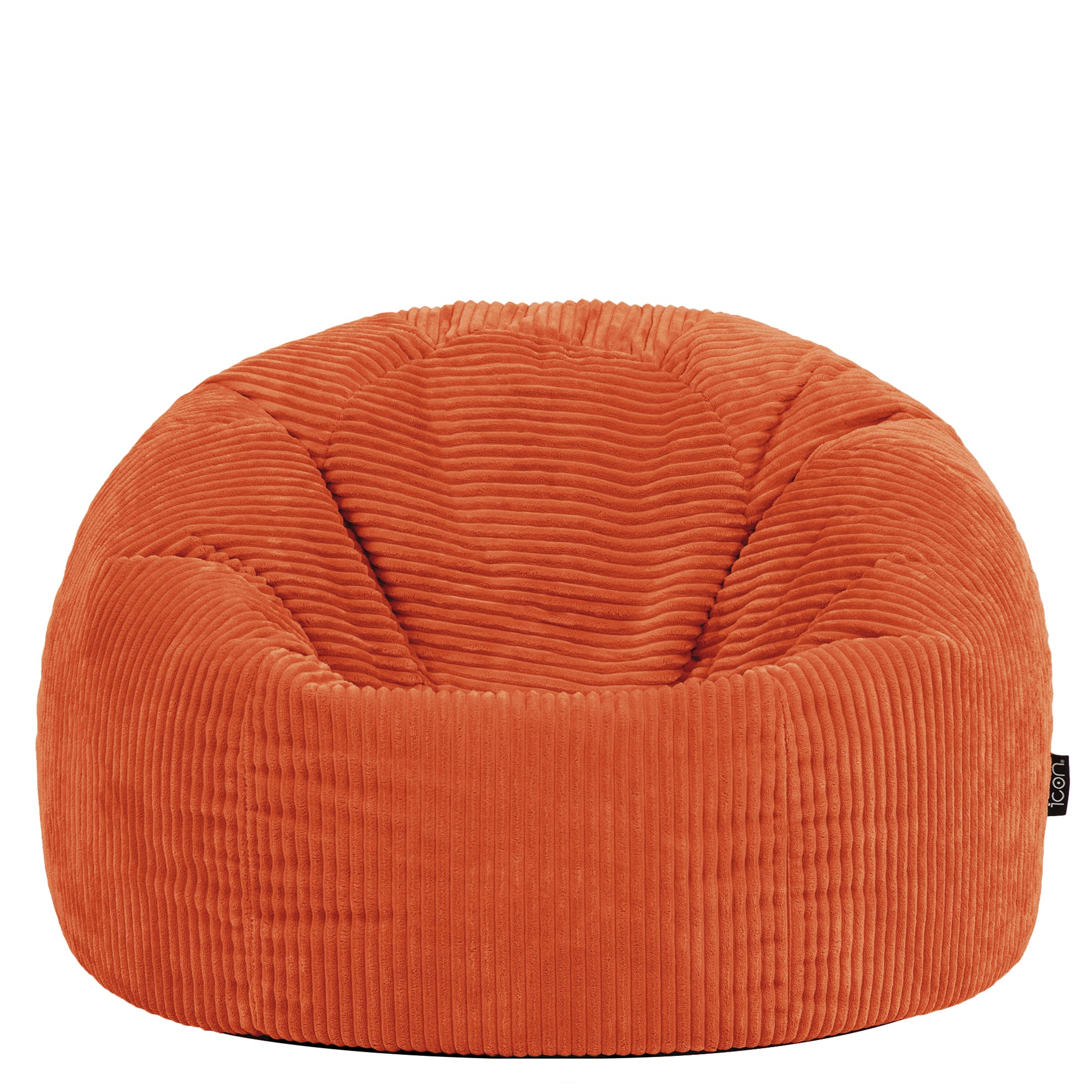 Pouf Icon in velluto a coste terracotta arancione, soggiorno, camera da letto, 85x85 cm, Made in Germany, Oeko-Tex® - 4