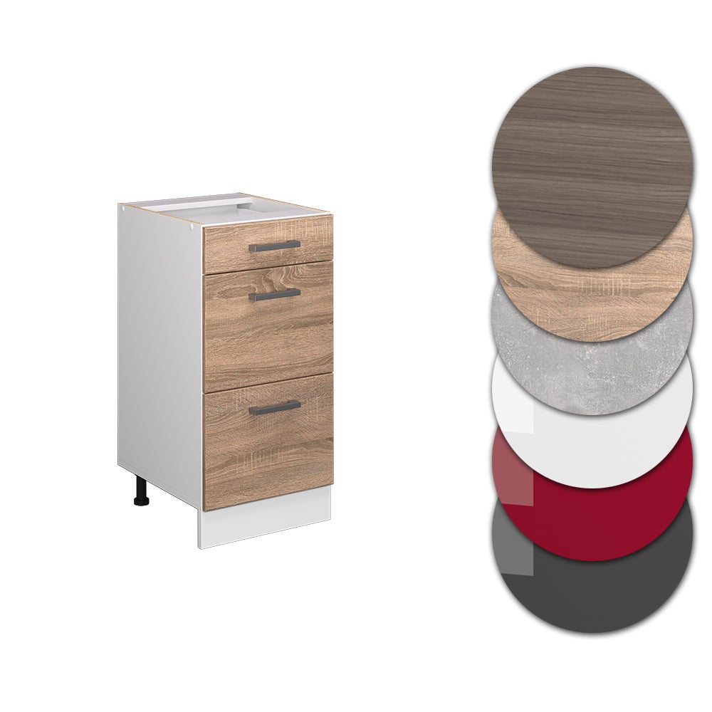 Vicco Meuble cuisine R-Line, Sonoma, 40cm avec tiroirs, sans PT - 5