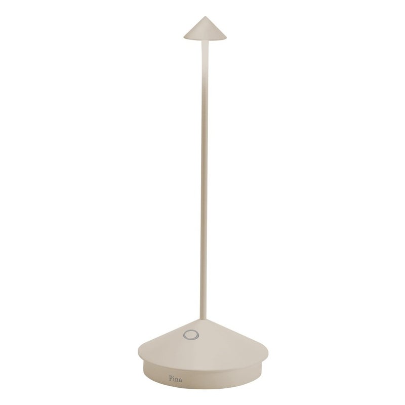 Фото - Настільна лампа Zafferano Lampa stołowa LED Pina Pro Sand, akumulatorowa i ściemnialna, bezprzewodowa, szafranowa, 2200-2700-3000 K, IP54, 12-godzinny