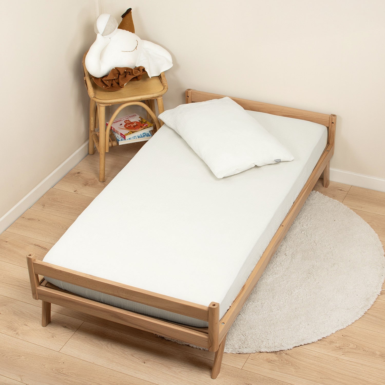 Drap housse uni en gaze de coton - 2