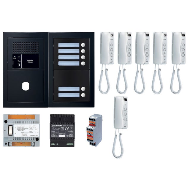 Pack audio GT 6 BP platine façade noire satin AIPHONE 200449