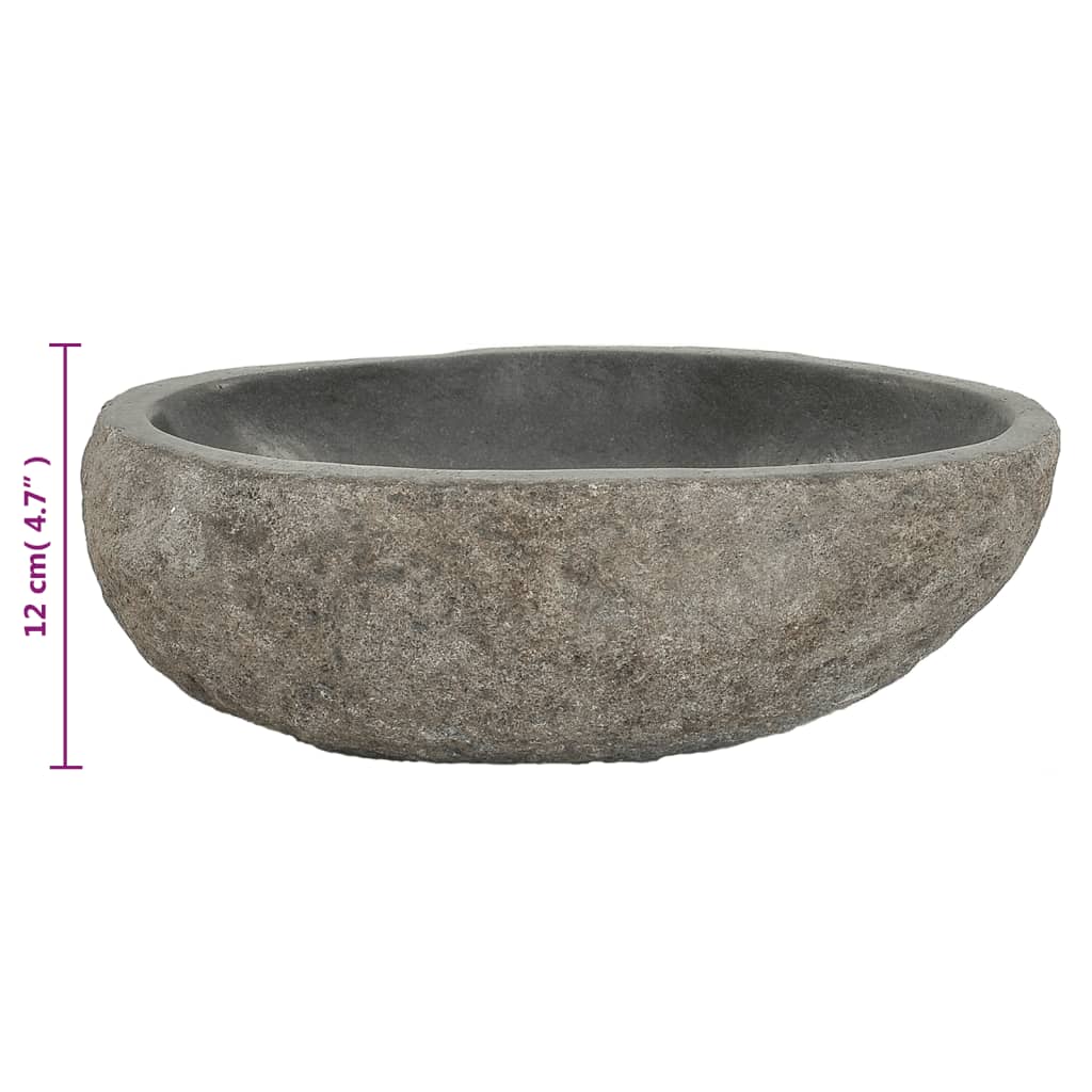 Lavabo en pierre de rivière ovale (29-38)x(24-31) cm vidaXL - 6