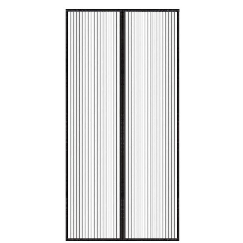 Czarna, pasiasta zasłona do drzwi, 100*210 cm, miękka siateczka, magnetyczna zasłona do drzwi, letnia zasłona z moskitierą.