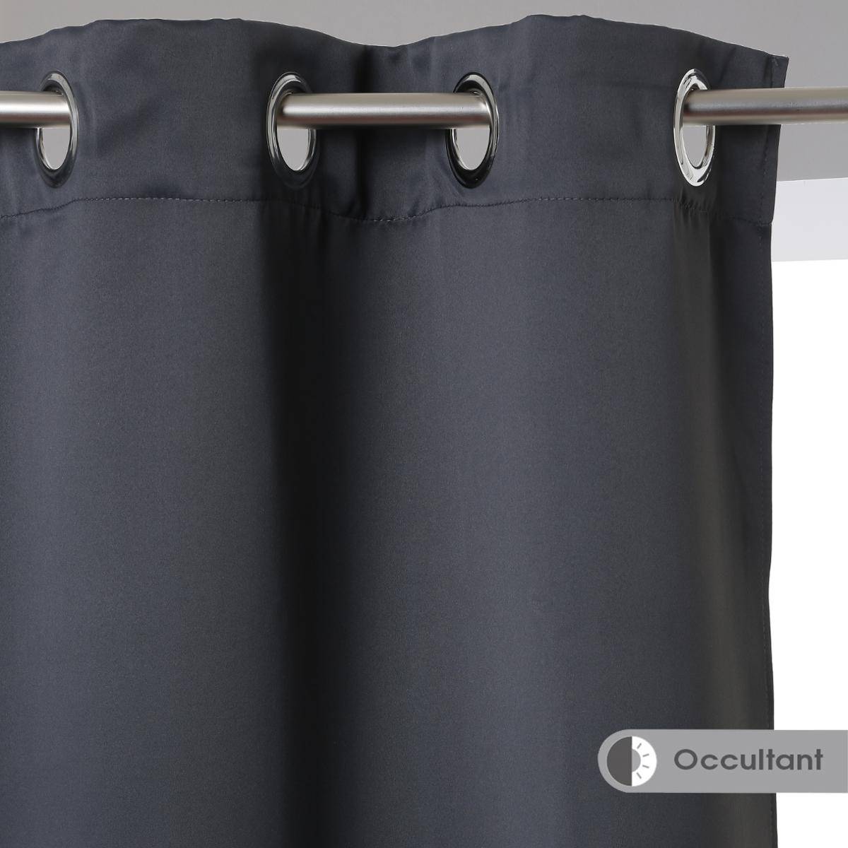 ATMOSPHERA Tenda Oscurante Otto In Velluto Grigio - 140 X 260 Cm - Tessuto In Rilievo, Effetto Pieno, Per Interni Eleganti - 2