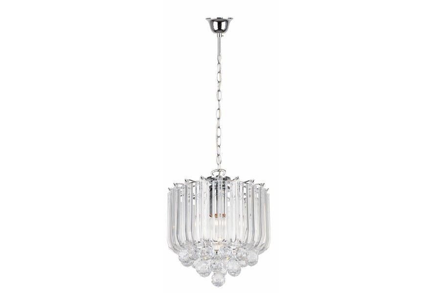 Lampa wisząca Utah chromowana 1xE27x60W dekoracyjna wym: 27 x 24 x 24 cm akryl Reality