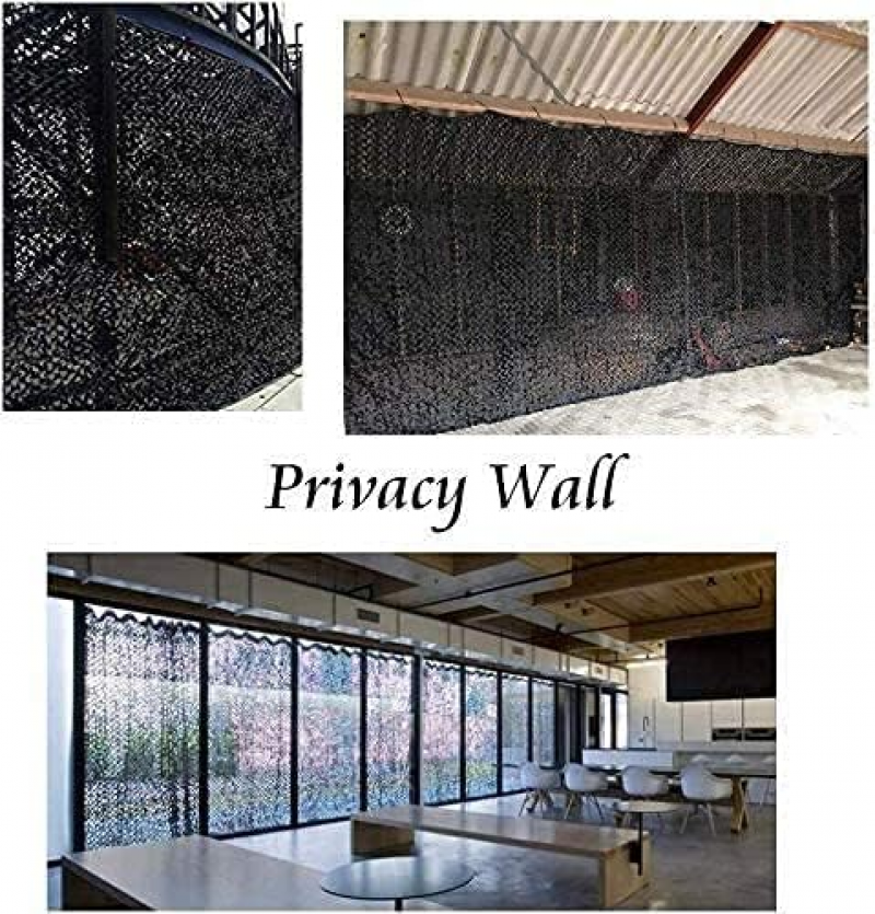 Voile d'ombrage rectangulaire, maille camouflage motif camouflage, 4x4m, noir - 4