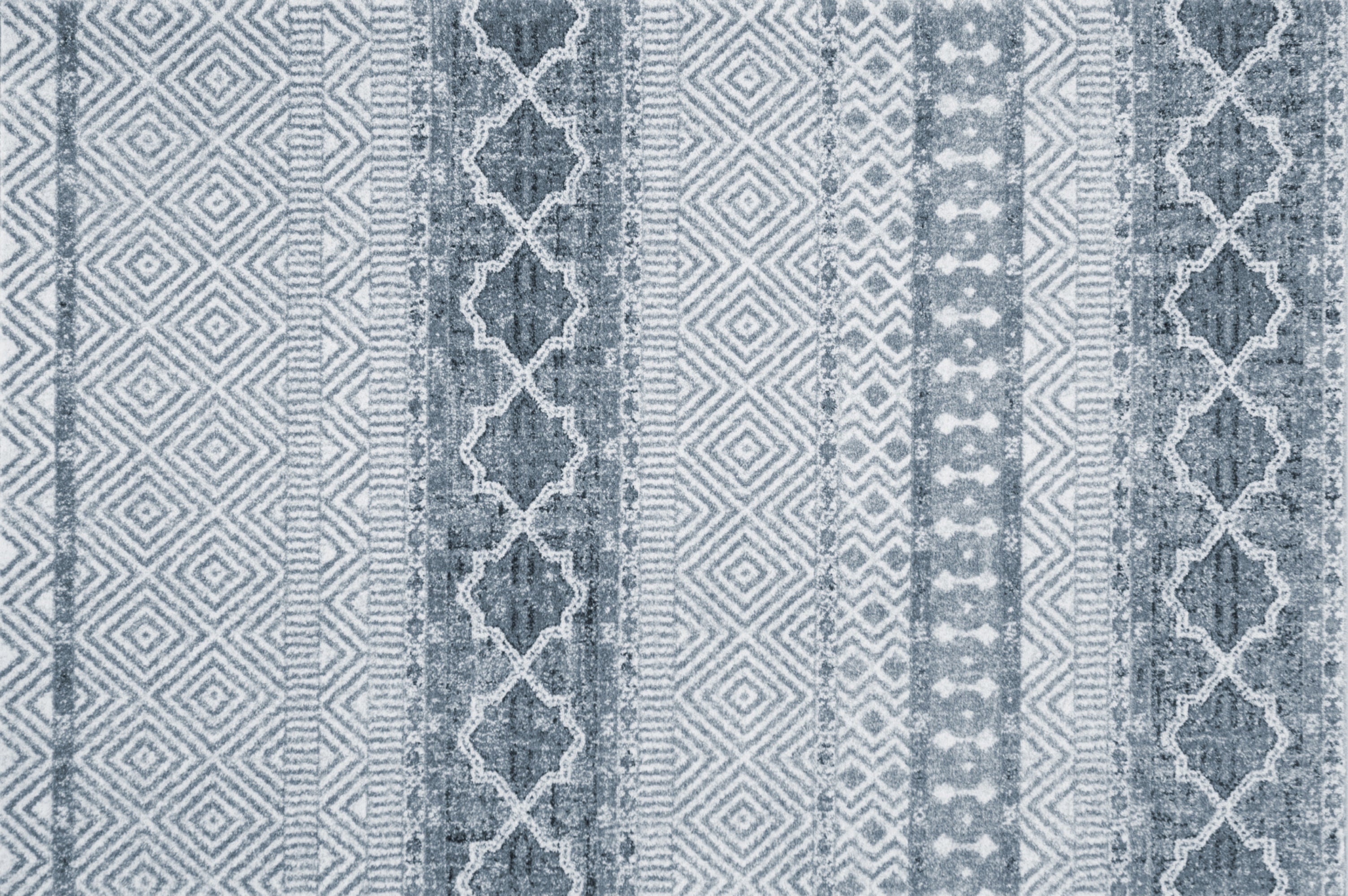 Alfombra de vinilo, marrakech azul 133x200 cm - pvc antideslizante, lisa impresa, vinilica para cocina o salón, lavable