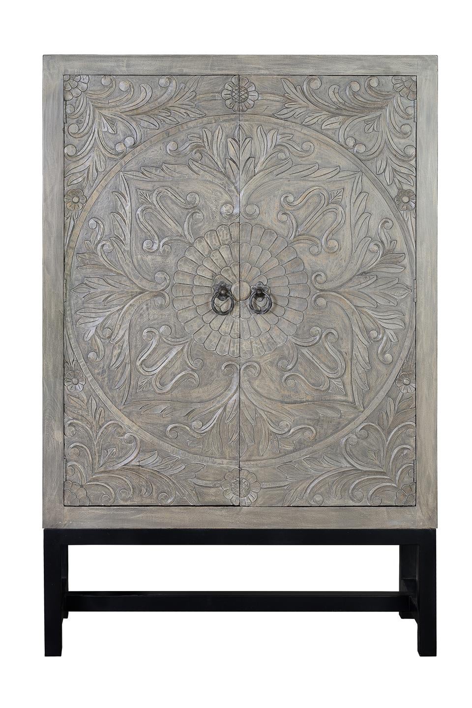 Szafa z drewna mango 116 cm w stylu rustykalnym kolonialnym - 180x116x42 GYC