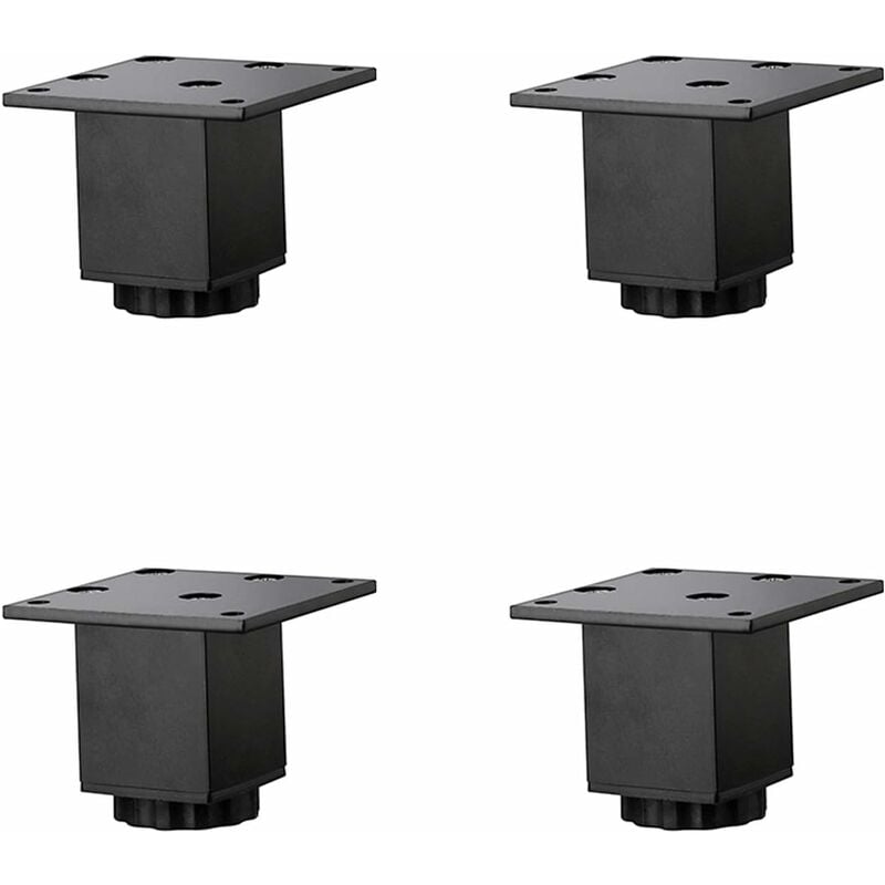 4Pcs Piernas De Muebles De Aleación De Aluminio Negro,Piernas De