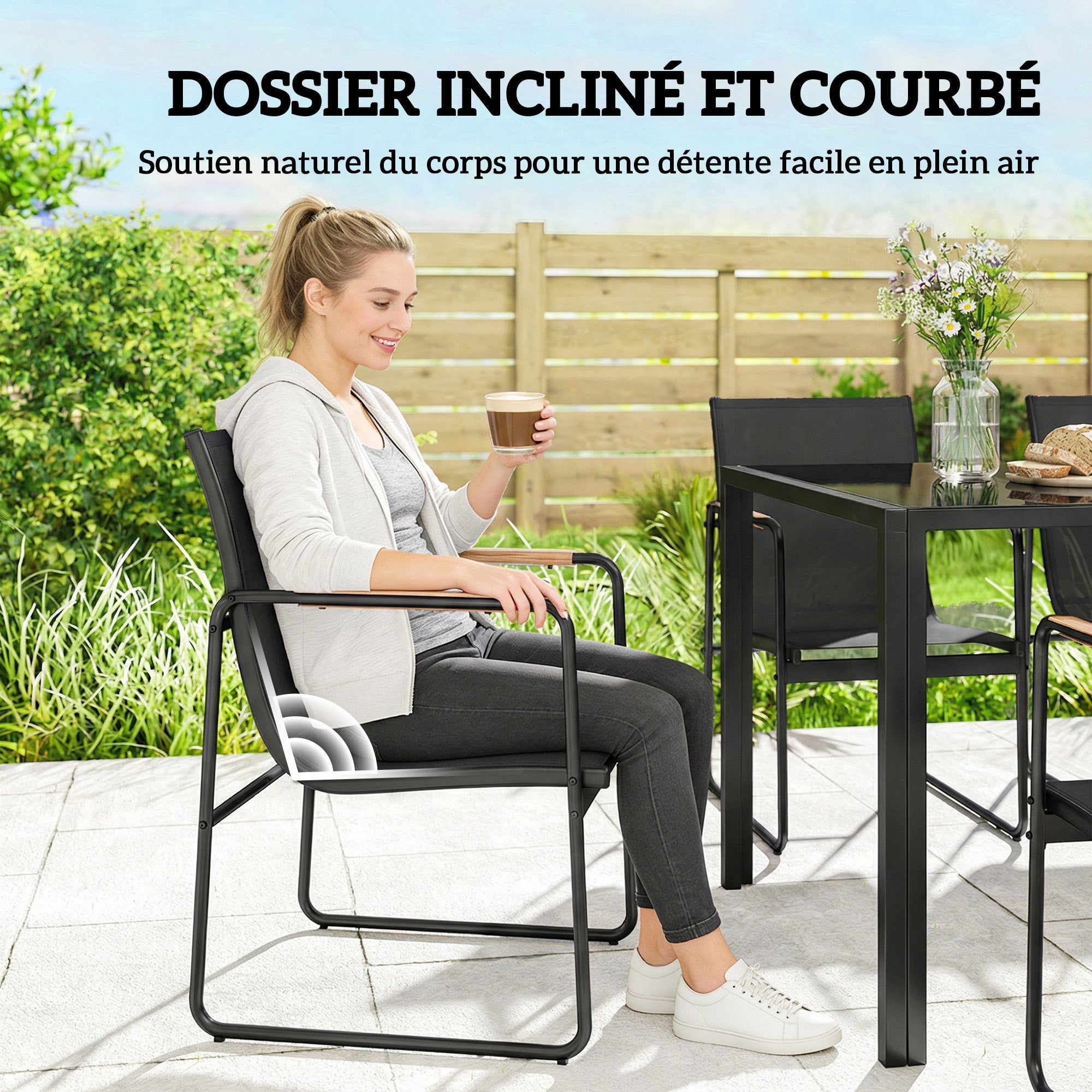 Ensemble de Salle à Manger de Jardin acier galvanisé Outsunny - 5
