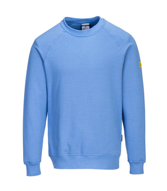 Sweat-shirt Antistatique ESD Portwest - Bleu Marine - Taille L - Manches Raglan - Pour Environnement électronique