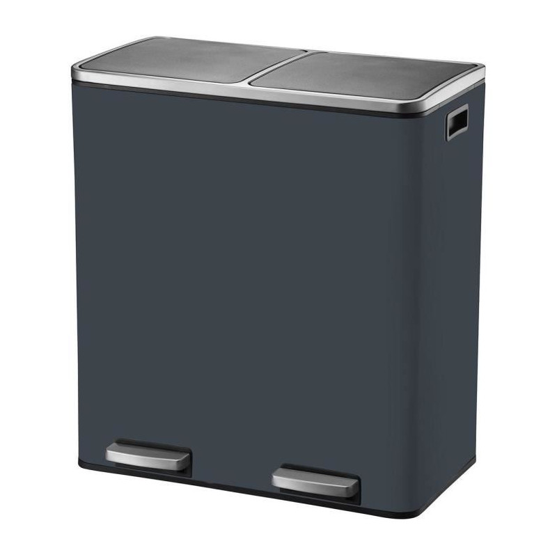 Kosz na Śmieci z Pedałem do Segregacji MAJOR szary 60L