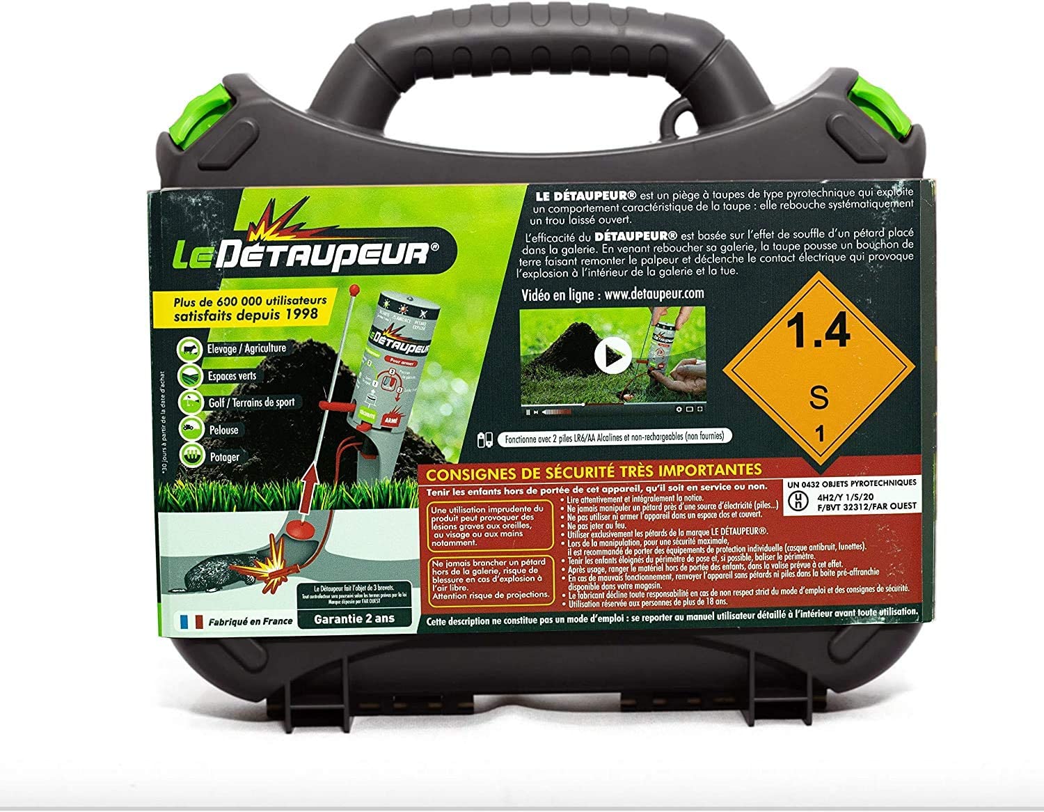 Kit Anti Taupes - Valise DETAUPEUR + 8 Recharges - Piege Anti Taupes et Rats Taupiers - Utilisable sous la pluie et en toute Sécurité - 2