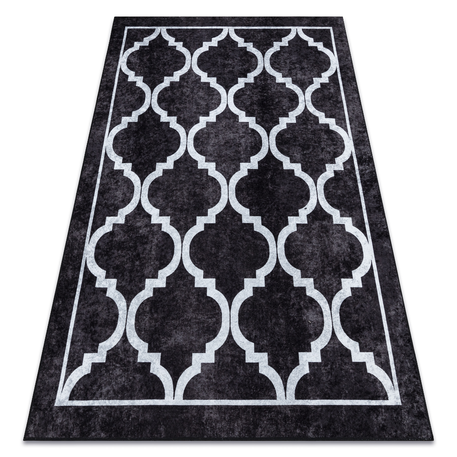 Dywan do prania MIRO 51639.806 Trellis kratka antypoślizgowy - czarny 140x190 cm