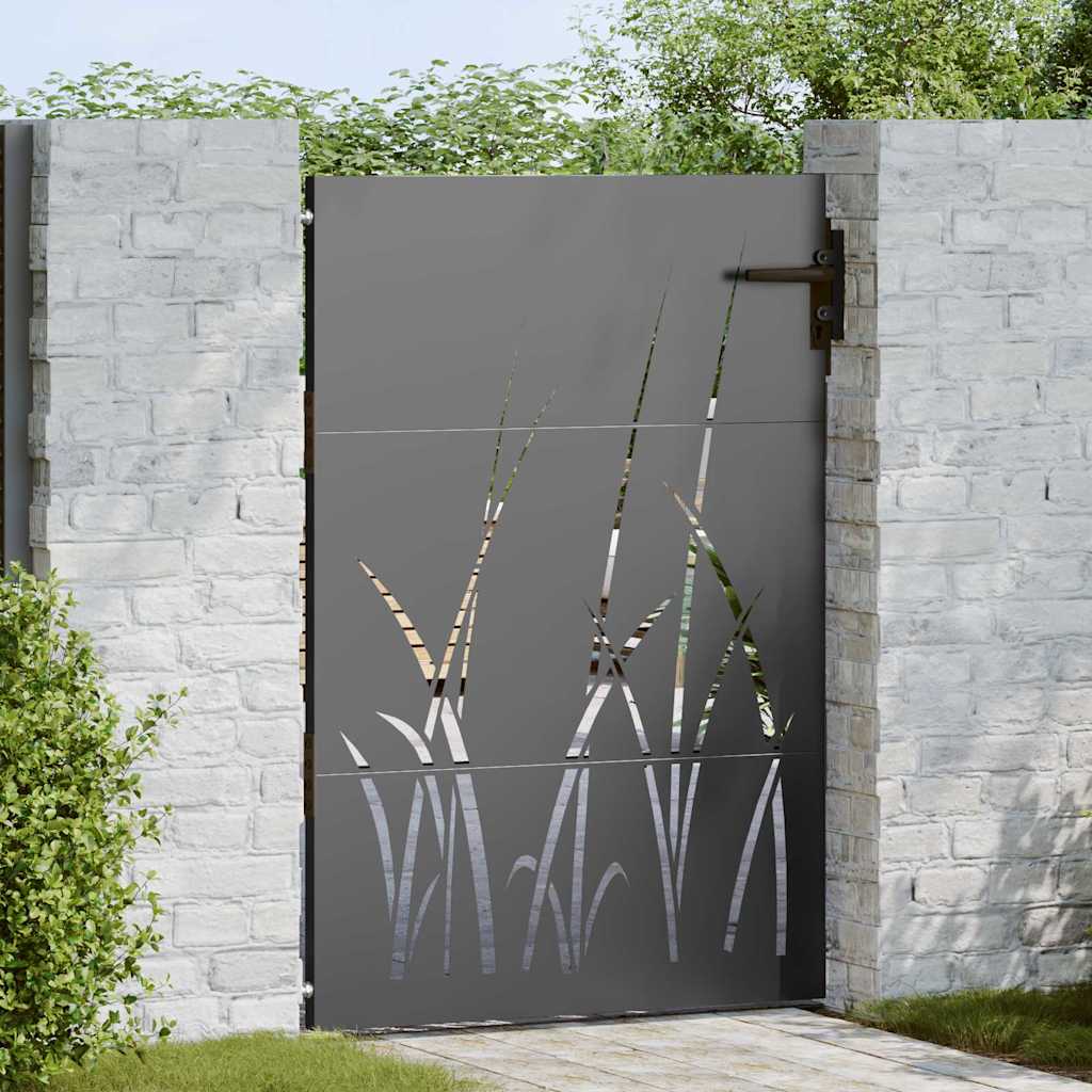 Cancello Da Giardino In Acciaio Nero 105x125 Cm – Apertura 180° Con Serratura E Maniglie, Resistente A Ruggine E Usura Per Esterni