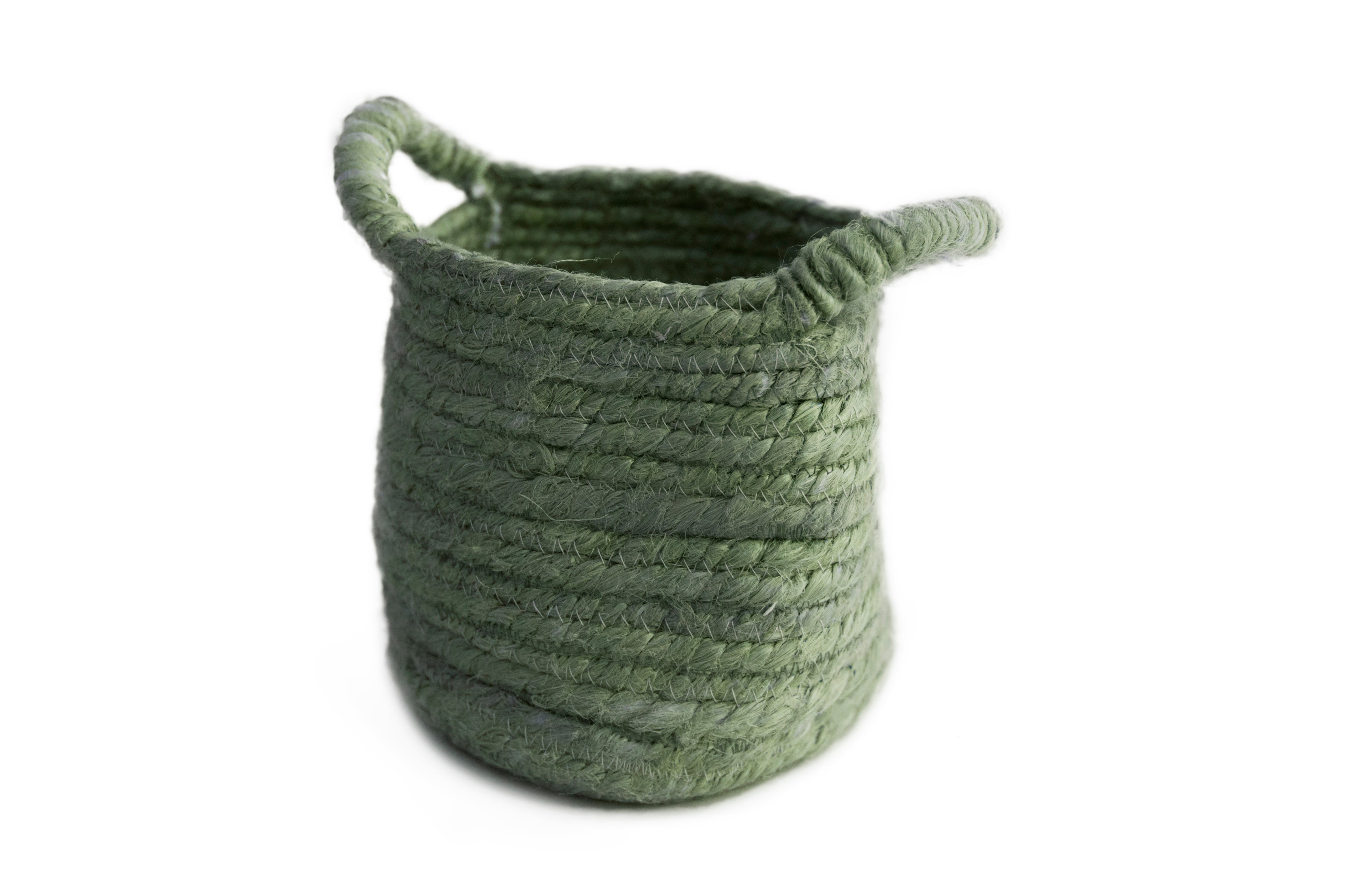 KOSZYK ANTYCZNY JEDNOKOLOROWY ZIELONY Ø16X13CM