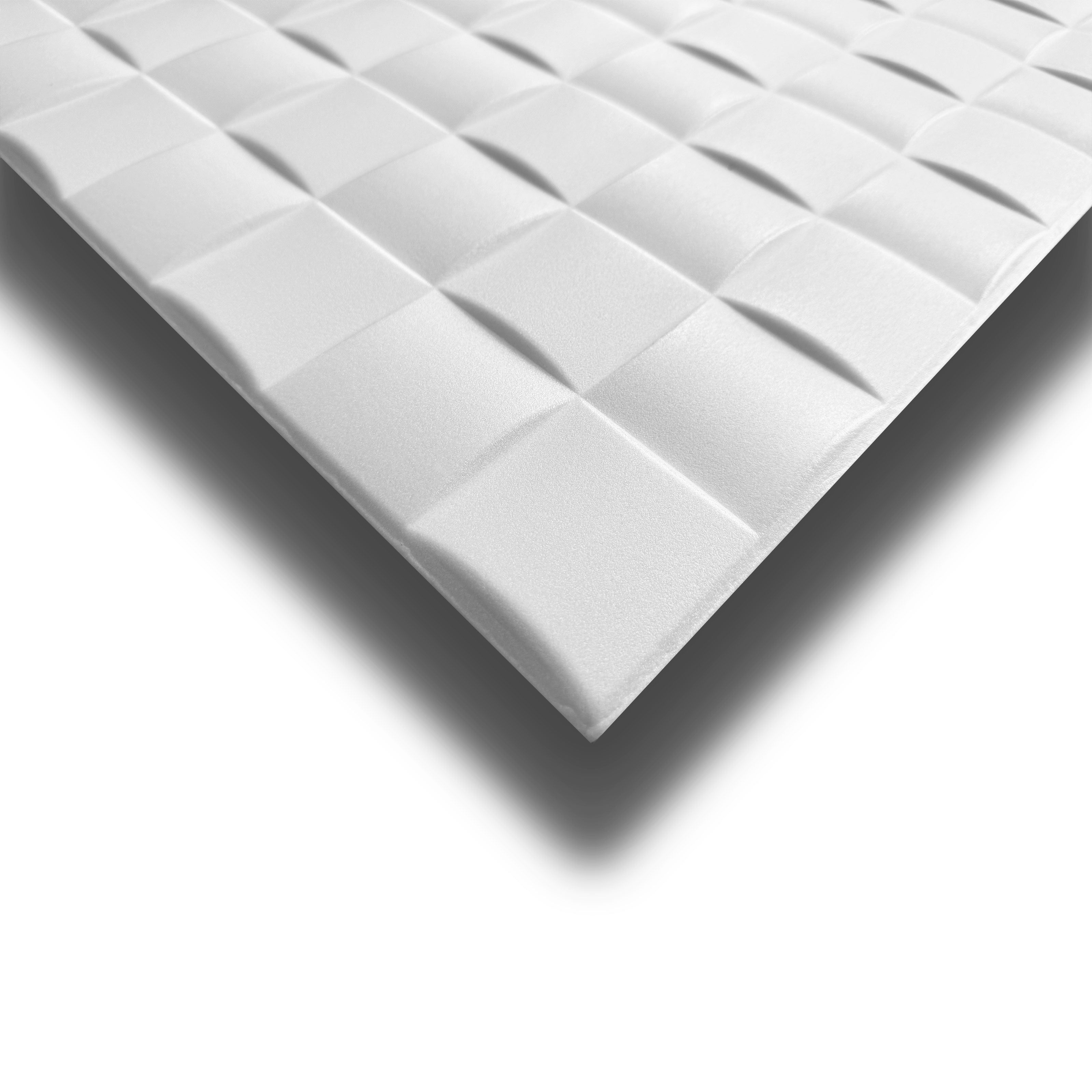 10 ou 20 m² (40 ou 80 pièces) de panneau de plafond décoratif 3D en EPS isolant 50x50cm PLUTON - Pack de 10 mètres carrés - 3