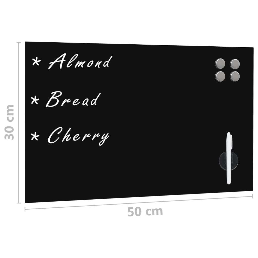 Tableau noir magnétique mural Verre 50x30 cm vidaXL - 3