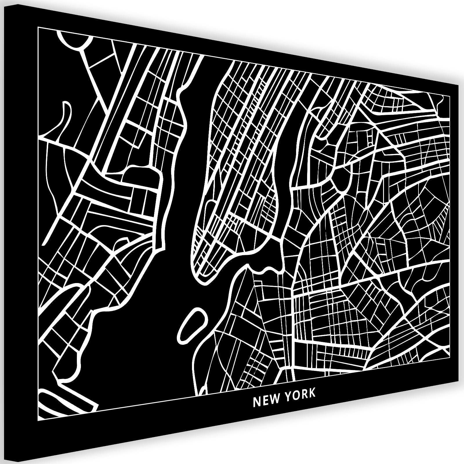 Obraz na płótnie, Nowy Jork - plan miasta 90x60