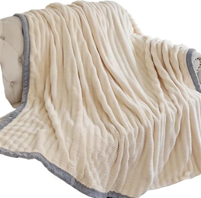 Couverture polaire épaisse pour l'hiver, couverture de bureau, couverture de canapé, couverture polaire corail pour climatisation (150 x 200 cm)