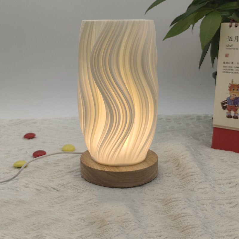 Lampada Da Tavolo A Forma Di Fungo L5003 – Design Moderno Con Luce Calda, 29x20,5 Cm, Connettore EU (Bianco)