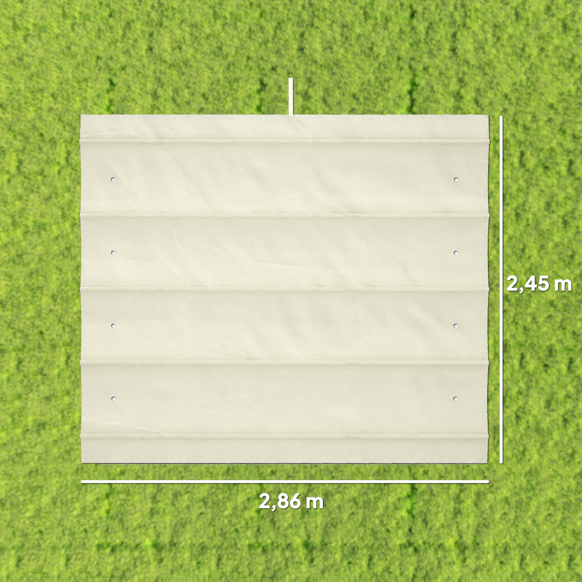 Techo de Pérgola Outsunny Poliéster Crema 286x245 cm - 3