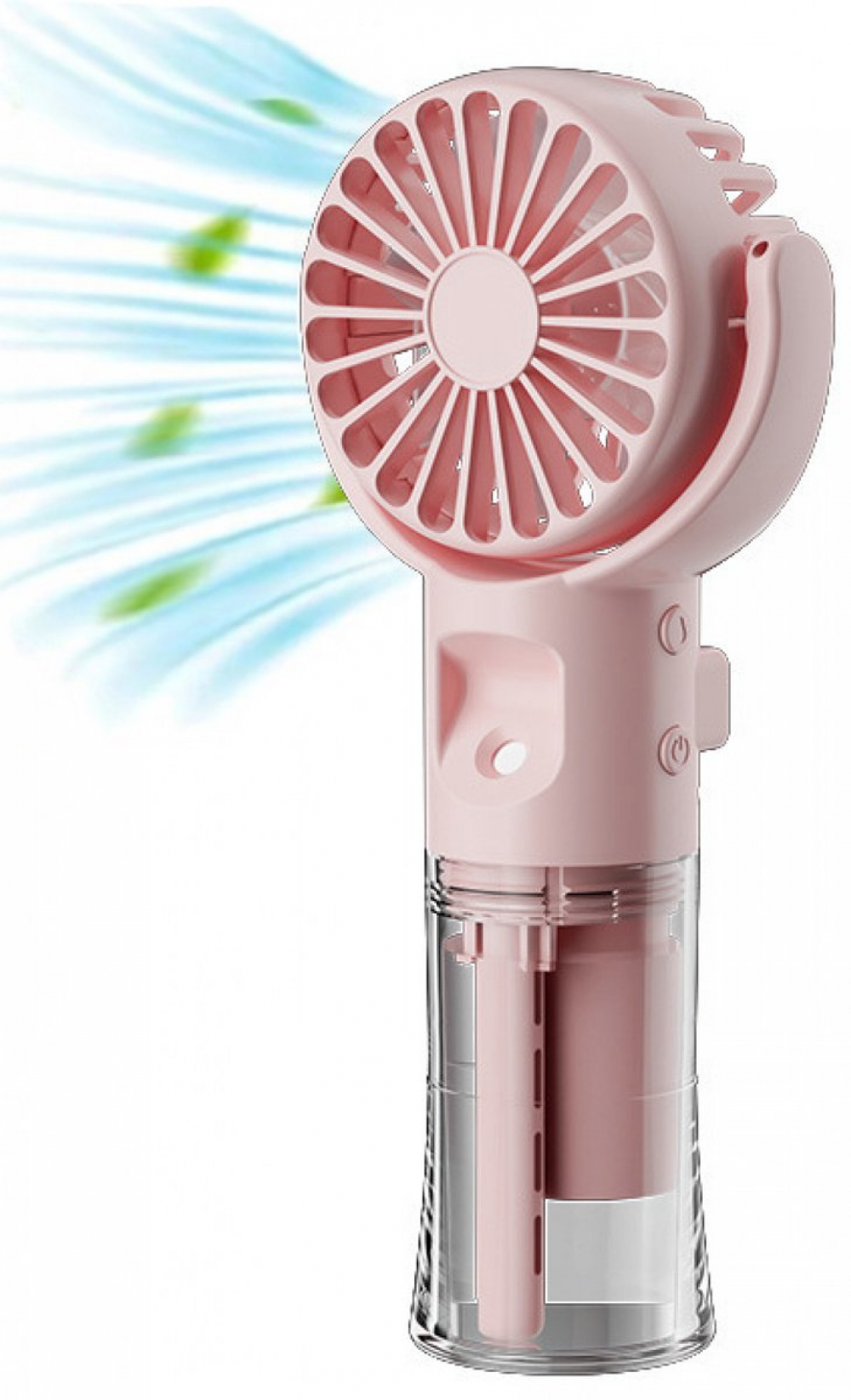 Przenośny wentylator - Wentylator z mgiełką wodną - Miniaturowy wentylator ręczny - Akumulatorowy - Różowy