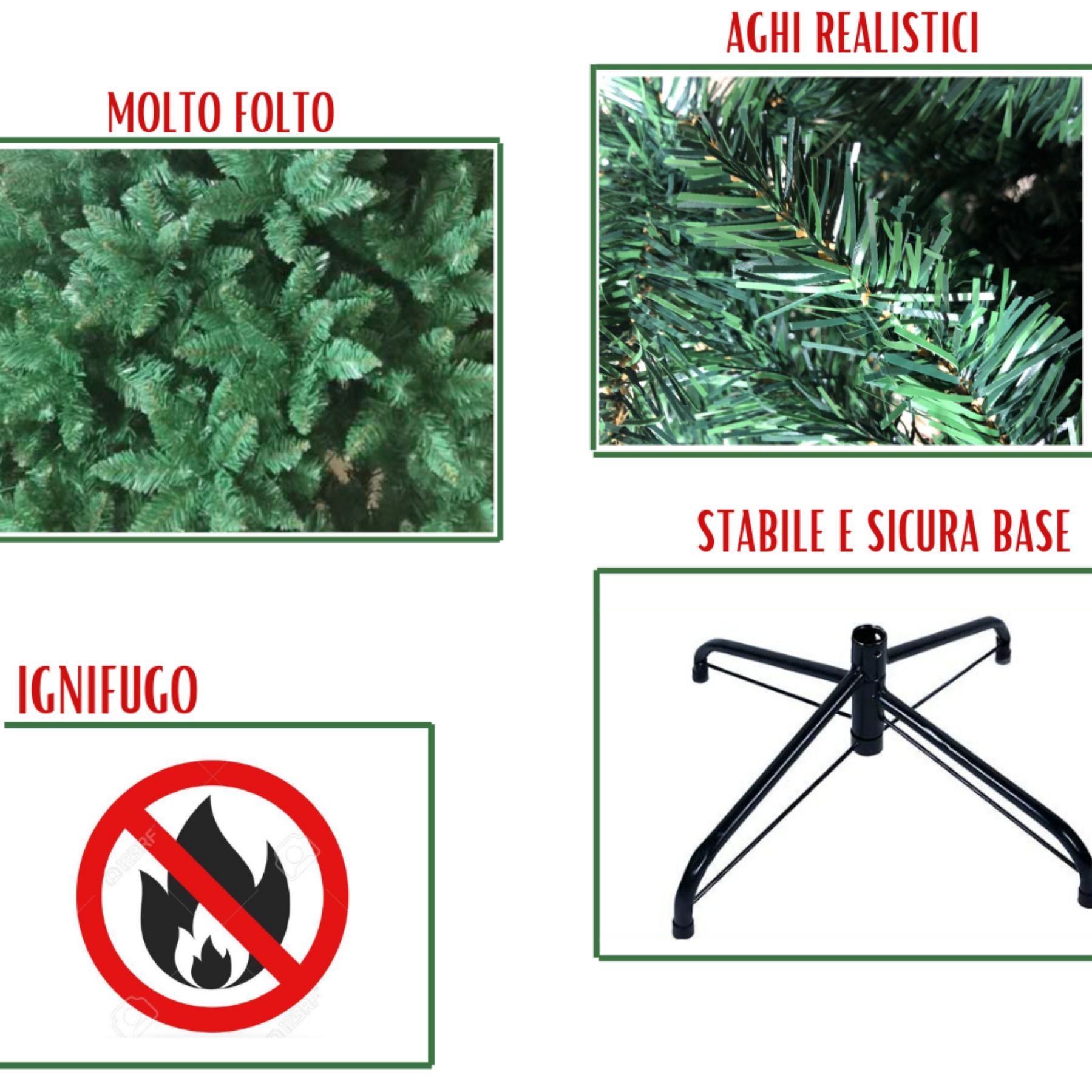Albero Di Natale Artificiale In Pvc, Verde e Folto - 210 Cm 1173 Rami Ø 125 Cm - ZIK - 3