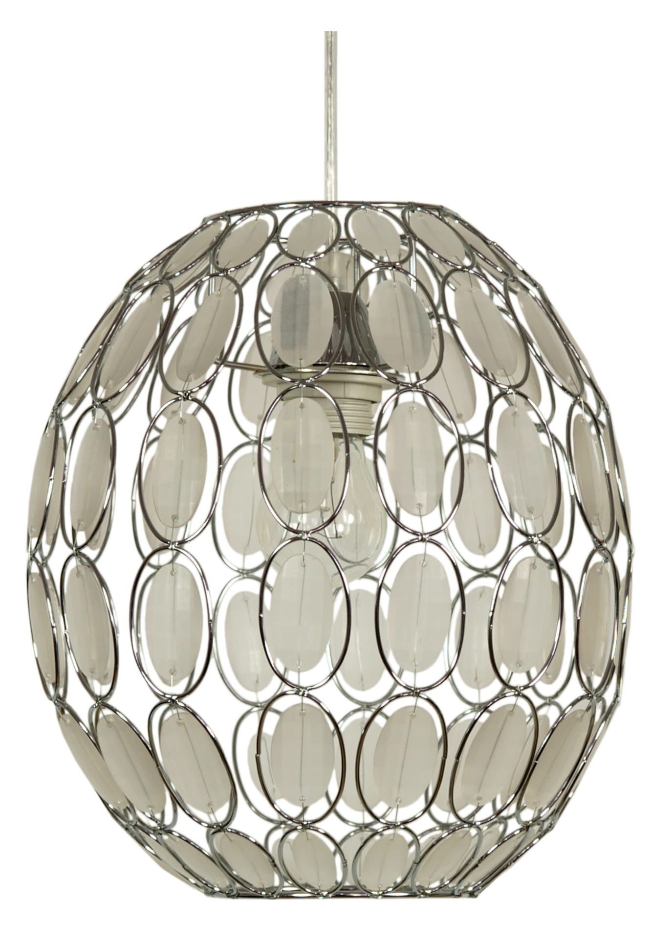 Lampa sufitowa wisząca Selma chromowana-biała 1xE27x40W kryształowa wym: 110 x 25 x 25 cm kryształ Candellux