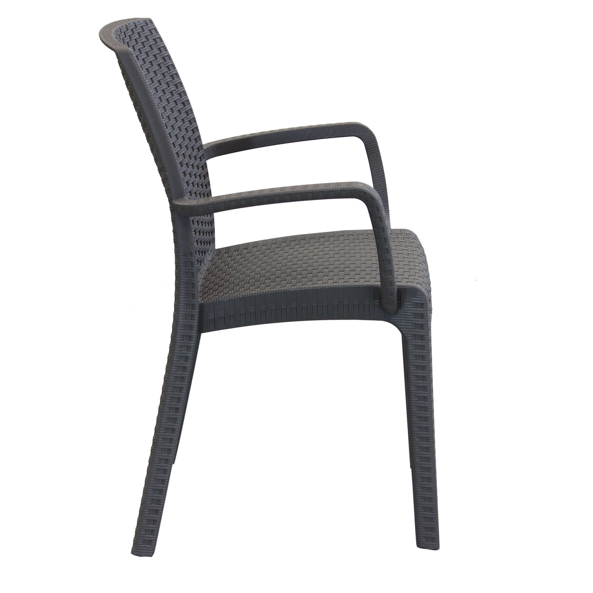 Sedia rattan impilabile braccioli giardino bar esterno Indiana BICA - Nero - 7