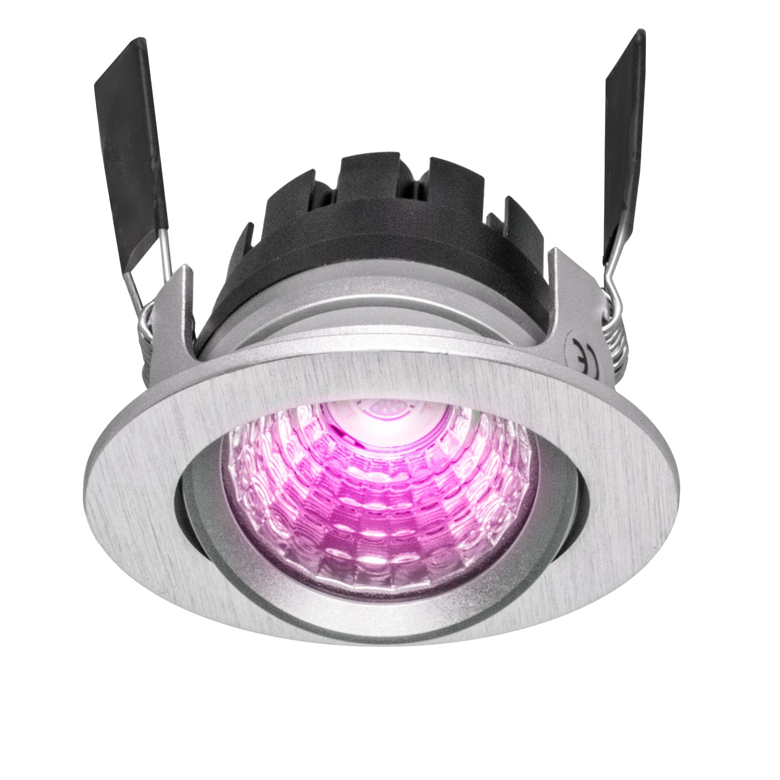 Faretto spot incasso multicolor dimmerabile LED 8W RGBW RGB 3000K DMX 24V tondo orientabile cromoterapia interni effetti luce colorata soffitto SILVER - 7