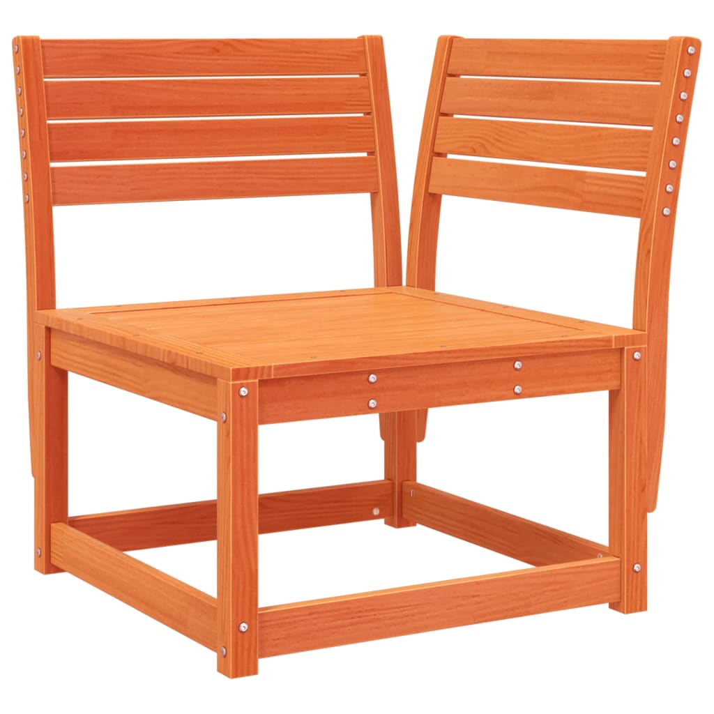 Salon de jardin 4 pcs cire marron bois de pin massif - 3