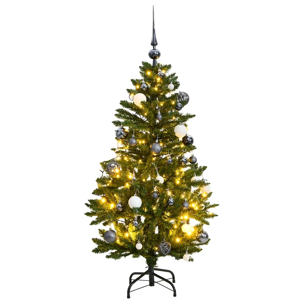Sztuczna choinka na zawiasach, 150 lampek LED i bombki, 120 cm vidaXL