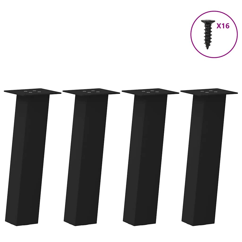 Nogi do stolika kawowego 4 szt. Czarne 42 cm Stalowe vidaXL