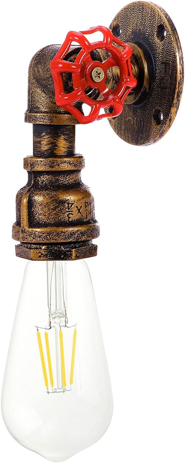 Mengjay Applique Murale Rétro Humanoïde - Lampe Mur Industrielle Art Déco E27 - Noir