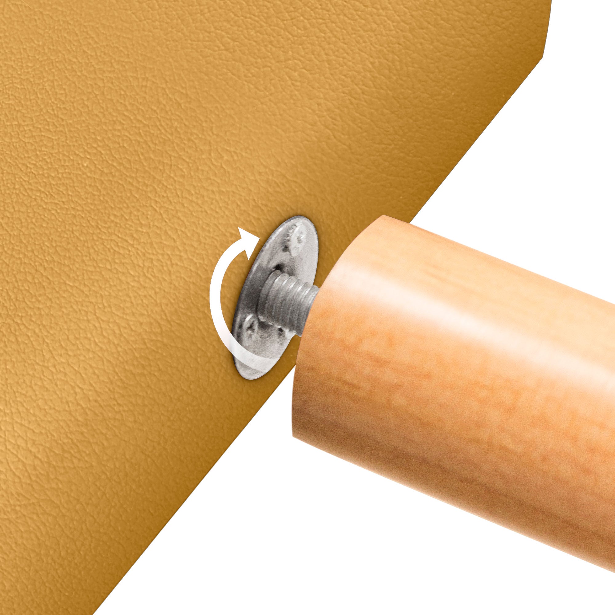 DHOME Cabecero de Polipiel Liso y con Patas cabeceros Cabezal tapizado Cama (Polipiel Mostaza, 135cm (Camas 120/135/140)) - 6