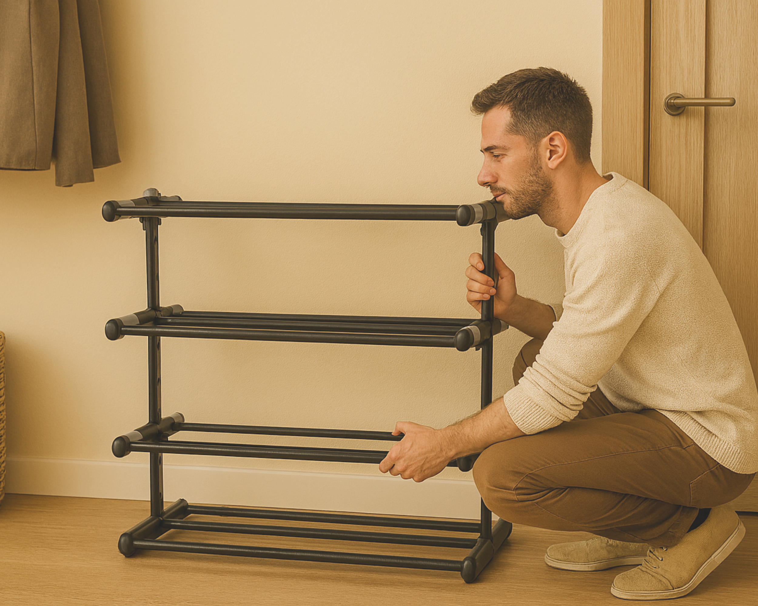 ABB4US | Zapatero Metálico Extensible 4 Baldas | 20 pares | 55×24×55,5 cm | Estantería para Zapatos | Organizador para Entrada, Dormitorio o Armario - 6