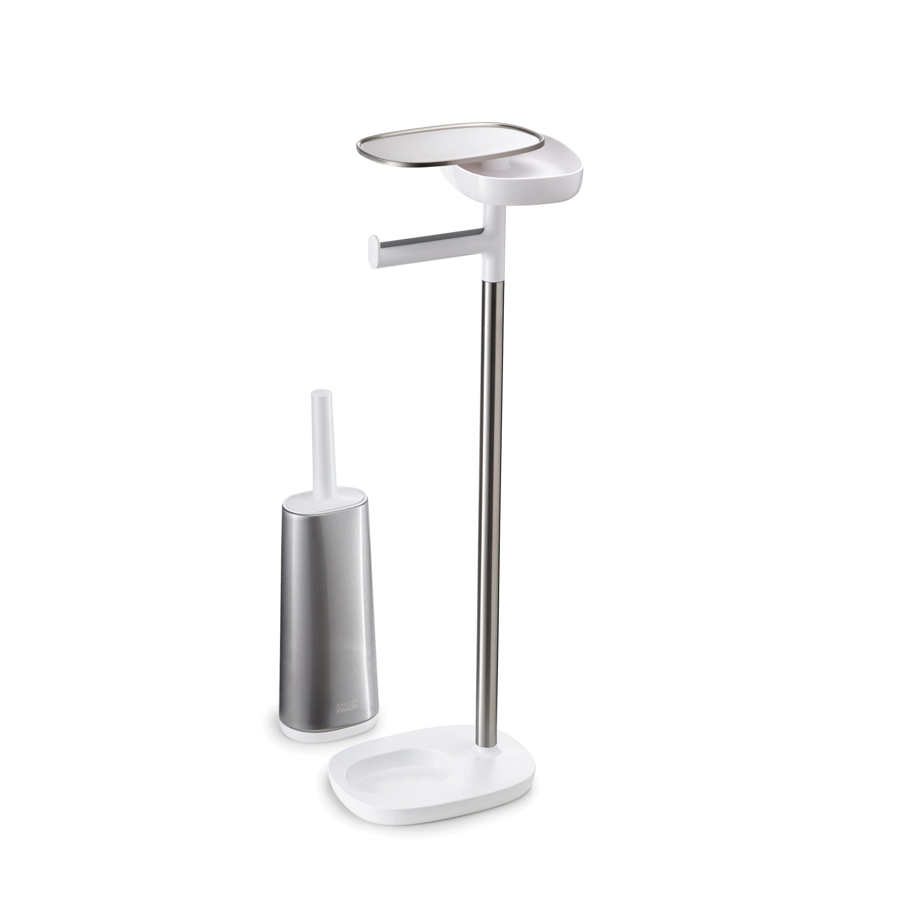 Stojak na papier toaletowy z szczotką Easystore Plus Toilet Butler W/Flexsteel srebrny