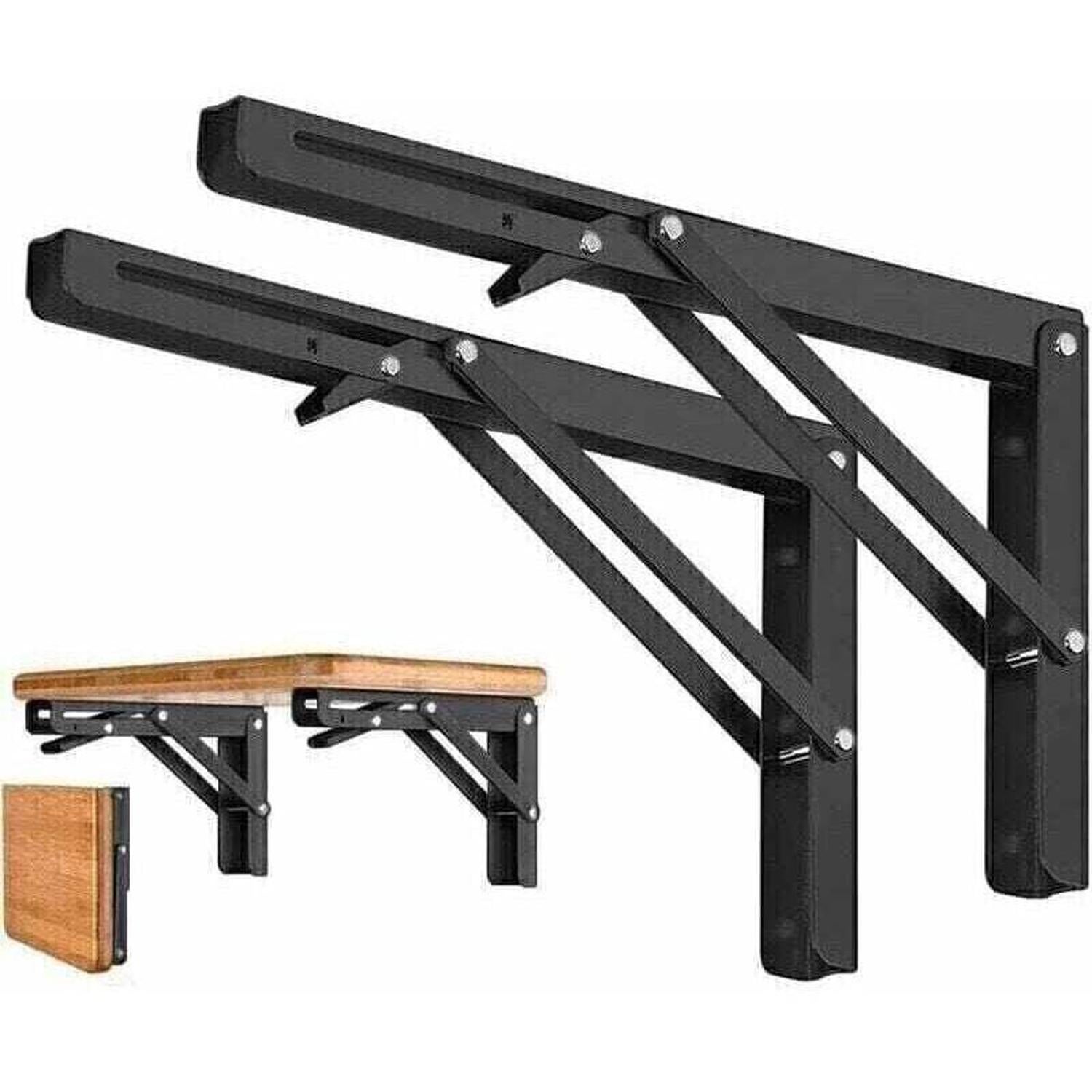 Lot de 2 Equerre Etagere Pliante 300mm, Equerre Rabattable Murale ...